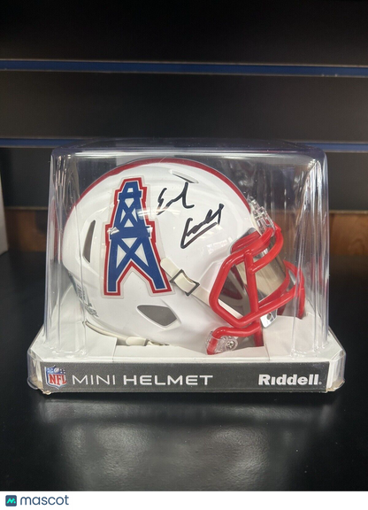 Earl Campbell Beckett COA Oilers Mini Helmet