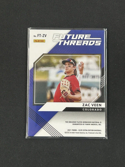 2021 Panini Elite Extra Edition - Future Threads #FT-ZV Zac Veen