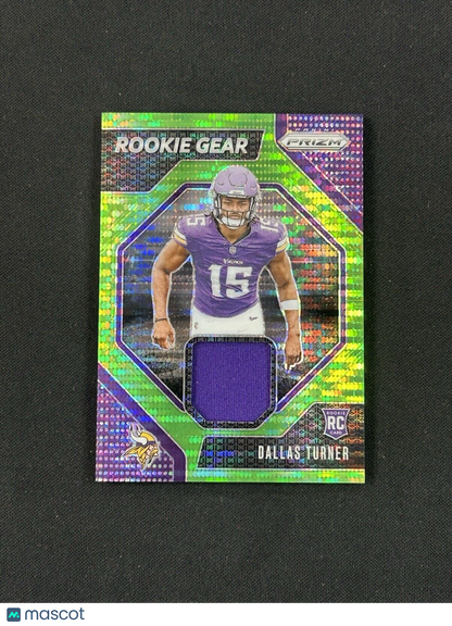 2024 Panini Prizm - Rookie Gear Green Pulsar #RG-28 Dallas Turner