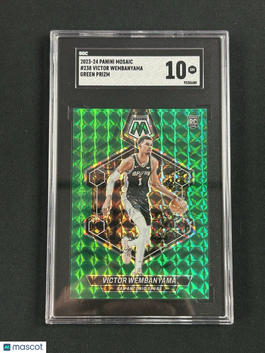 2023 Panini Mosaic Green Prizm #238 Victor Wembanyama SGC 10