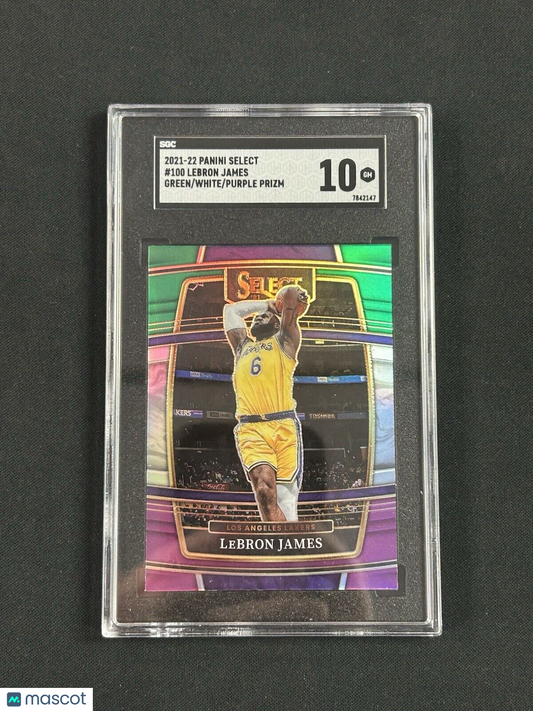 2021 Panini Select Green White Purple #100 Lebron James SGC 10