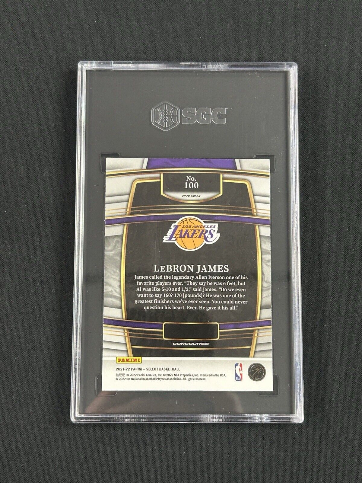 2021 Panini Select Green White Purple #100 Lebron James SGC 10