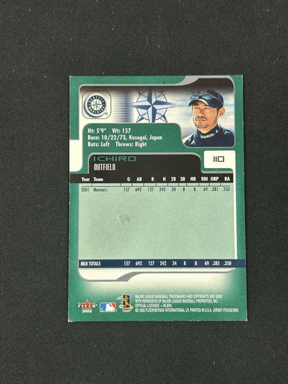 2002 Fleer Focus JE #110 Ichiro Suzuki Seattle Mariners HOF