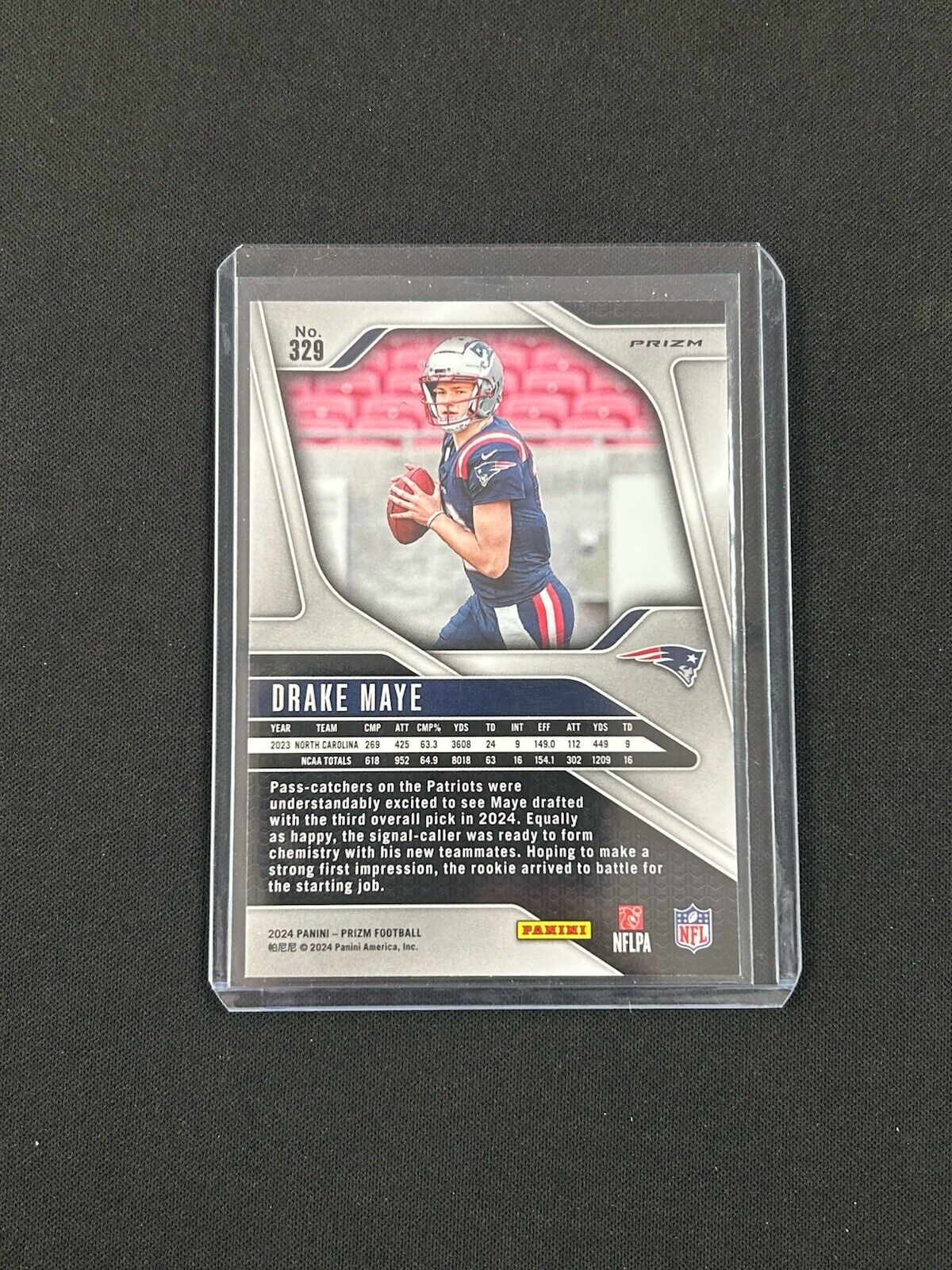 2024 Panini Prizm Red White and Blue #329 Drake Maye RC