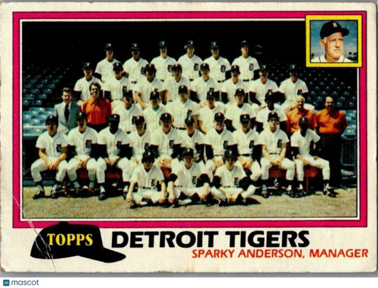 1981 Topps #666 Detroit Tigers / Sparky Anderson