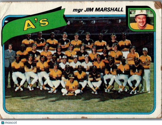 1980 Topps #96 Oakland A's / Jim Marshall TC, MGR, CL