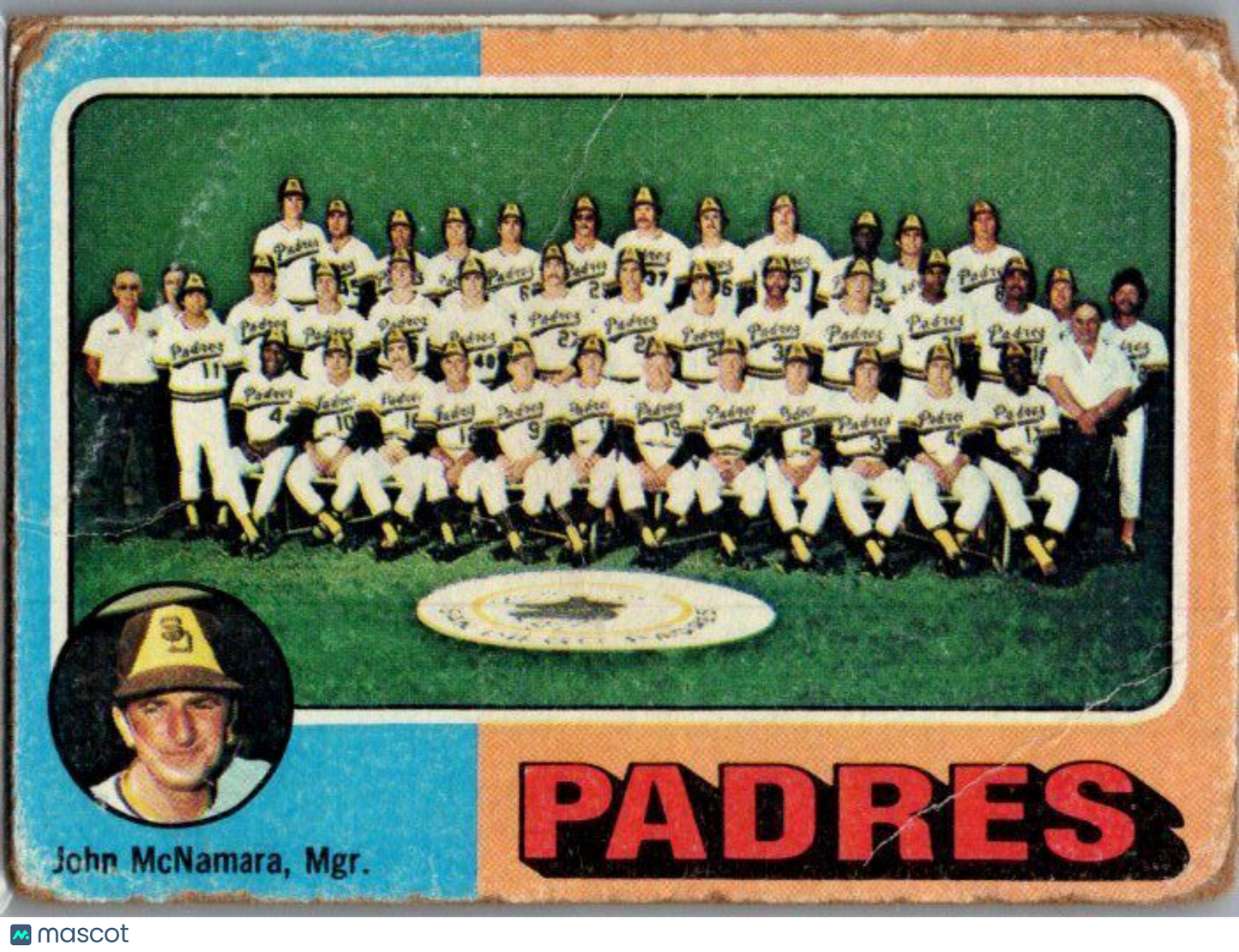 1975 Topps #146 San Diego Padres / John McNamara Team Checklists Gray Back