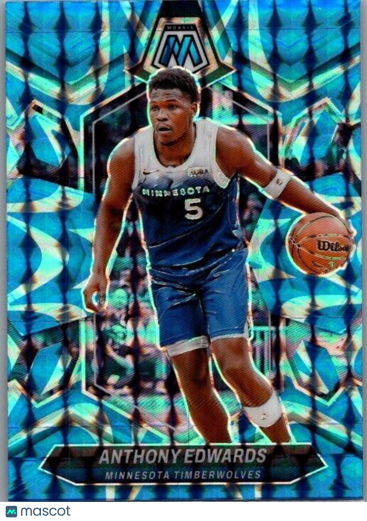 2023-24 Panini Mosaic - Reactive Blue Mosaic Prizm #33 Anthony Edwards