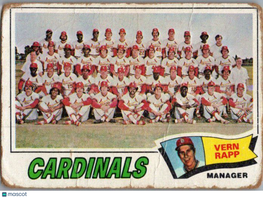 1977 Topps #183 St. Louis Cardinals / Vern Rapp Team Checklists