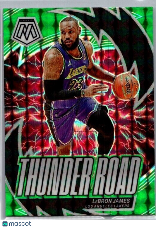 2023-24 Panini Mosaic - Thunder Road #9 LeBron James Green Mosaic Prizm