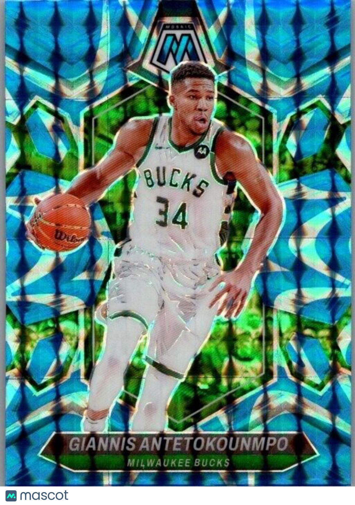 2023-24 Panini Mosaic - Reactive Blue Mosaic Prizm #77 Giannis Antetokounmpo