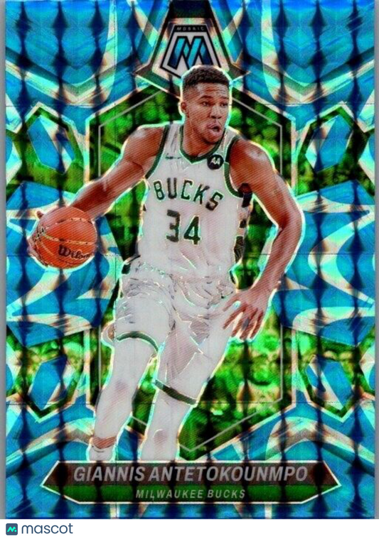 2023-24 Panini Mosaic - Reactive Blue Mosaic Prizm #77 Giannis Antetokounmpo