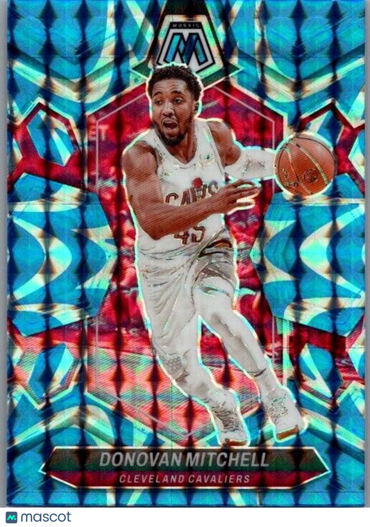 2023-24 Panini Mosaic - Reactive Blue Mosaic Prizm #143 Donovan Mitchell