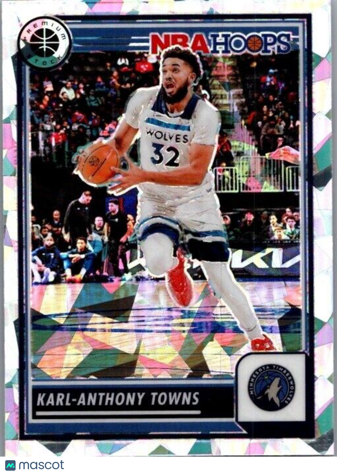 2023-24 Panini NBA Hoops Premium Stock - Ice Prizm #275 Karl-Anthony Towns