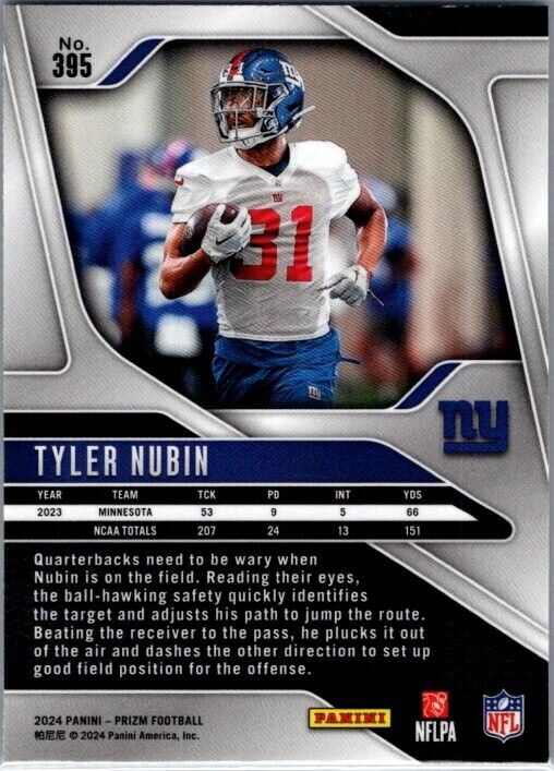 2024 Panini Prizm - #395 Tyler Nubin Rookie (RC)