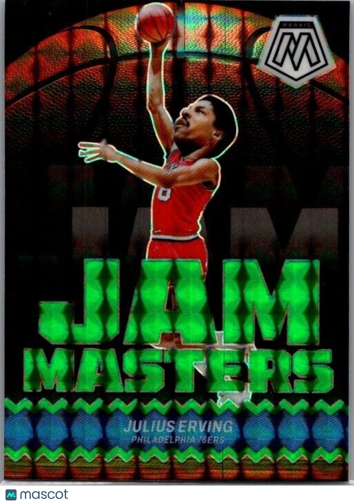 2023-24 Panini Mosaic - Jam Masters #9 Julius Erving Green Mosaic Prizm