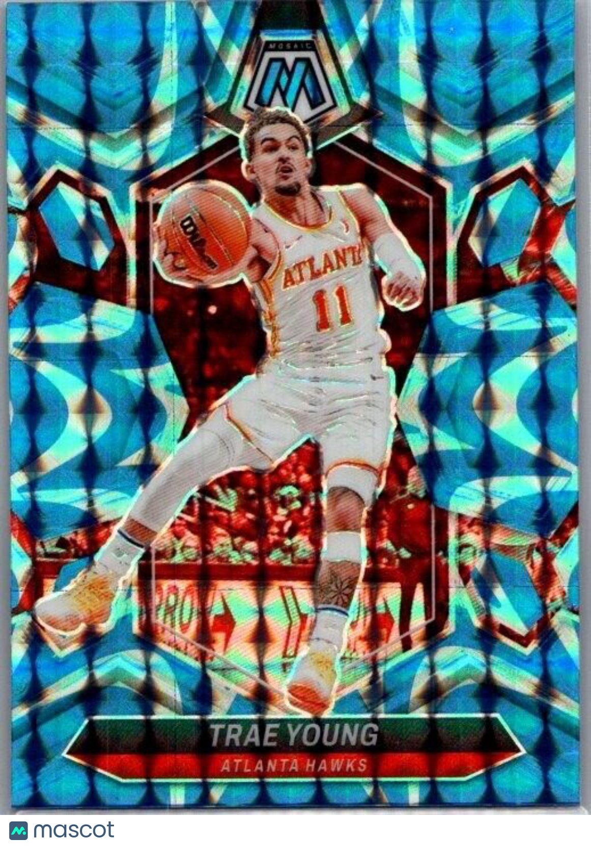 2023-24 Panini Mosaic - Reactive Blue Mosaic Prizm #107 Trae Young