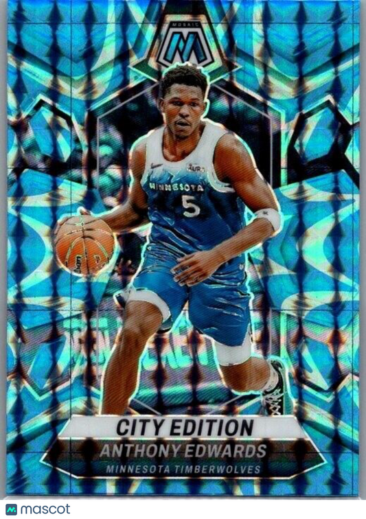 2023-24 Panini Mosaic - Reactive Blue Mosaic Prizm #273 Anthony Edwards