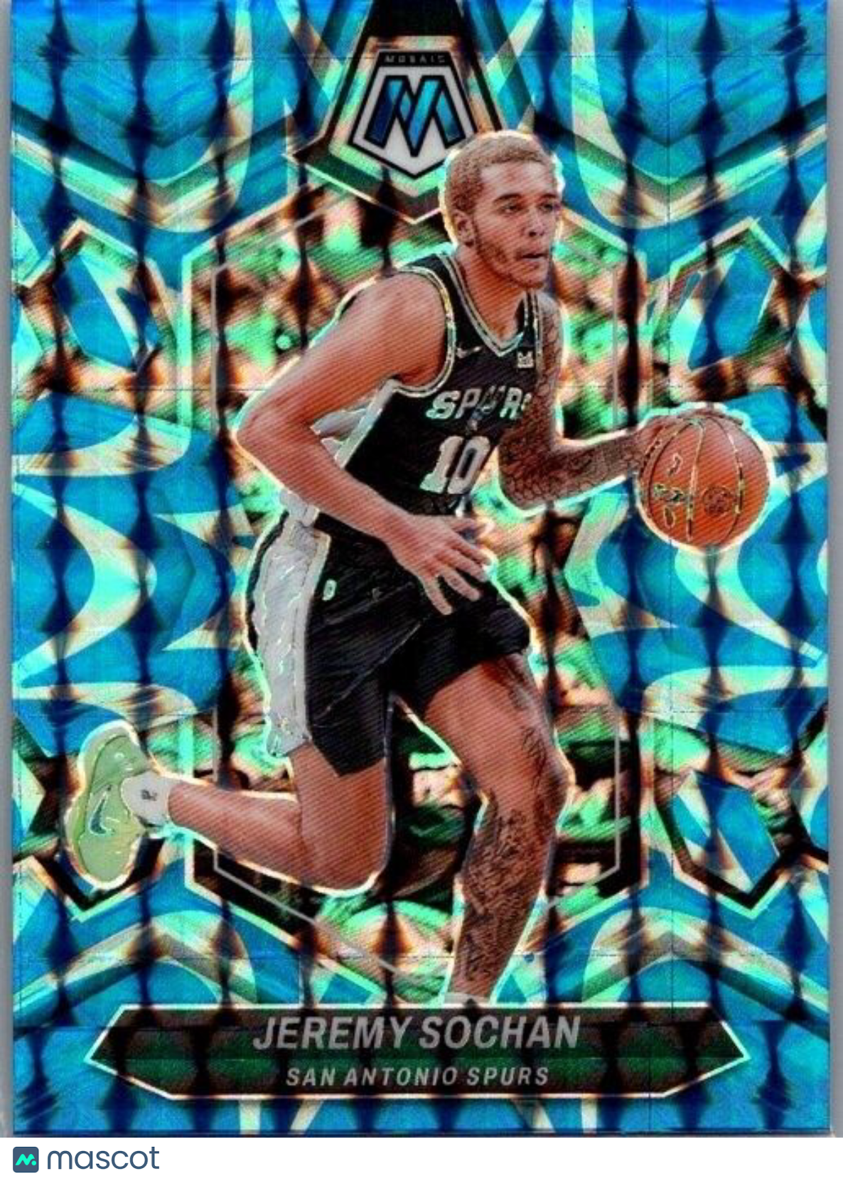 2023-24 Panini Mosaic - Reactive Blue Mosaic Prizm #35 Jeremy Sochan