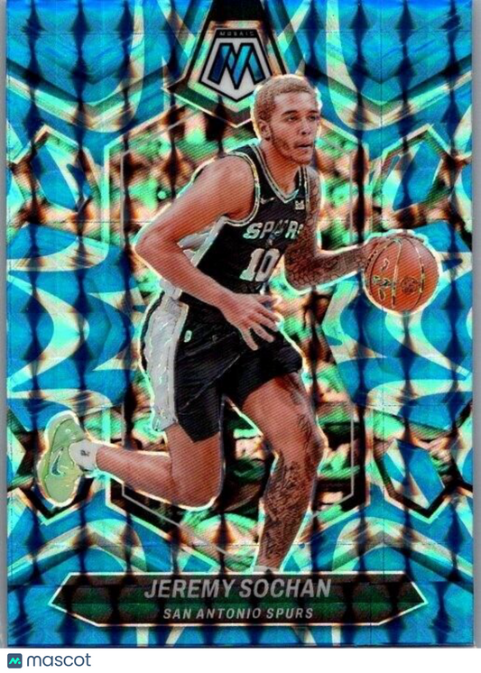 2023-24 Panini Mosaic - Reactive Blue Mosaic Prizm #35 Jeremy Sochan