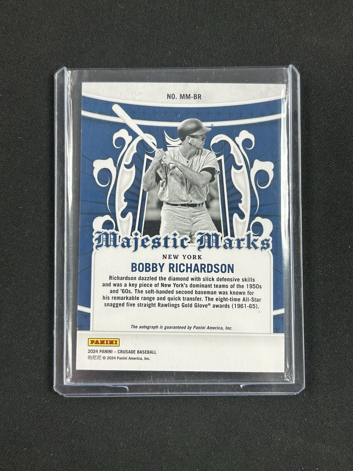 2024 Panini Crusade Majestic Marks #MM-Br Bobby Richardson Auto