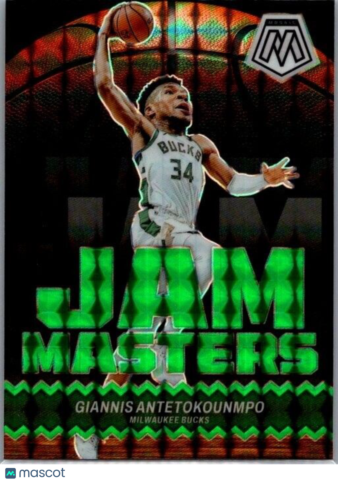 2023-24 Panini Mosaic - Jam Masters #18 Giannis Antetokounmpo Green Mosaic Prizm