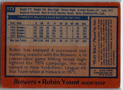 1978 Topps #173 Robin Yount