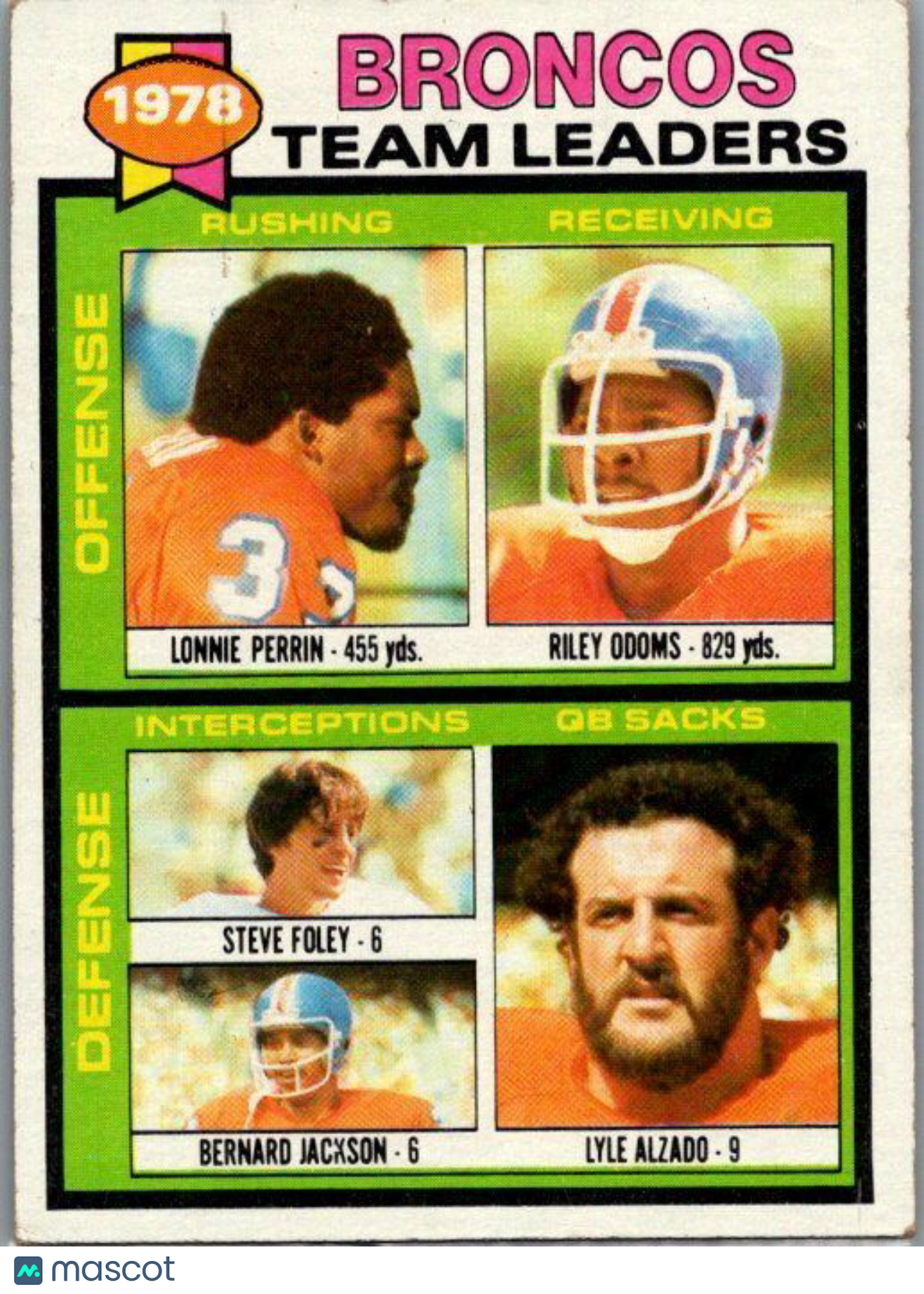 1979 Topps #507 Broncos Team Leaders Checklist Sheet Singles