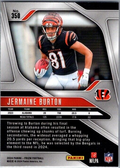 2024 Panini Prizm - #350 Jermaine Burton Rookie (RC)