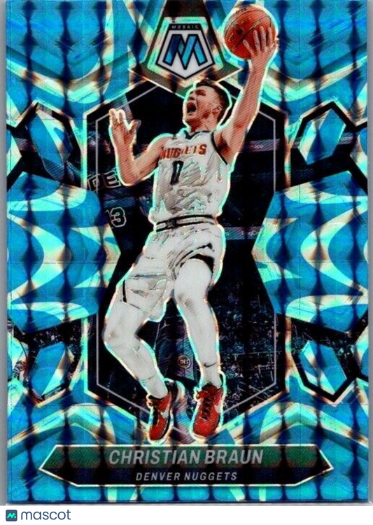 2023-24 Panini Mosaic - Reactive Blue Mosaic Prizm #168 Christian Braun