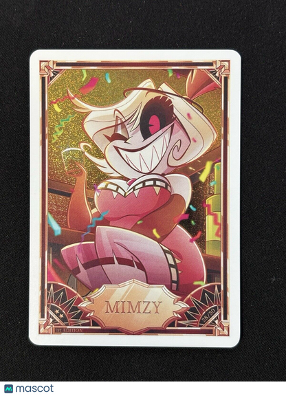 MIMZY 28/50 Hazbin Hotel! 1st Edition First Trading Card Rare Premium Holo Foil