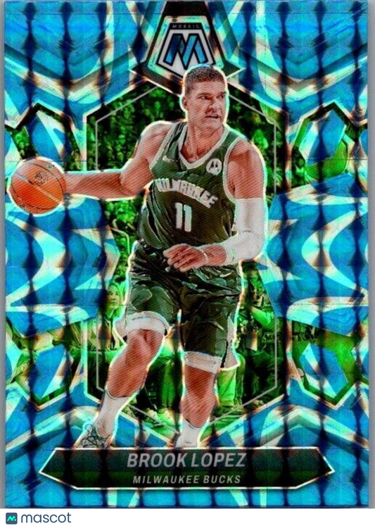 2023-24 Panini Mosaic - Reactive Blue Mosaic Prizm #112 Brook Lopez