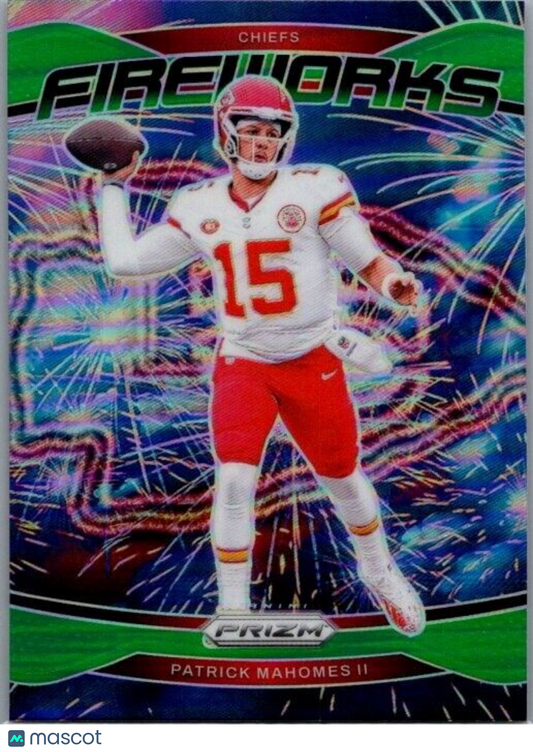 2024 Panini Prizm - Fireworks #1 Patrick Mahomes II Green Prizm