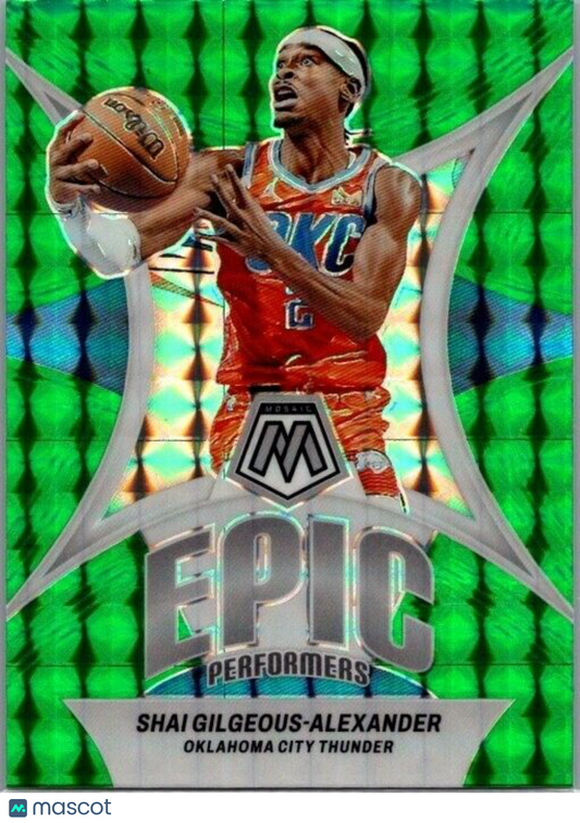 2023-24 Panini Mosaic - Epic Performers #1 Shai Gilgeous-Alexander Green Mosaic