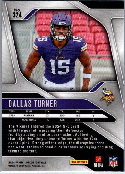 2024 Panini Prizm - #324 Dallas Turner Rookie (RC)