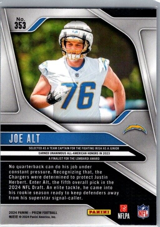 2024 Panini Prizm - #353 Joe Alt Rookie (RC)