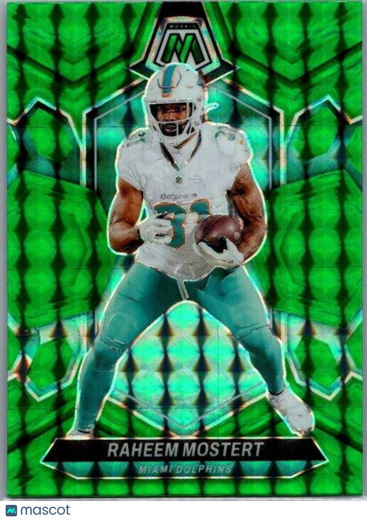 2024 Panini Mosaic - Green Mosaic Prizm #136 Raheem Mostert