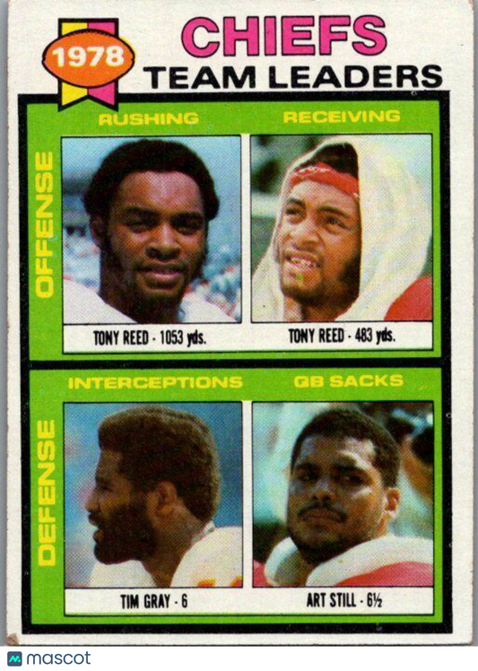 1979 Topps #207 Chiefs Team Leaders Checklist Sheet Singles