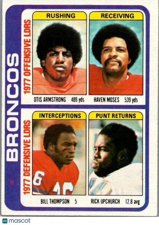 1978 Topps #508 Otis Armstrong / Haven Moses / Bill Thompson / Rick Upchurch