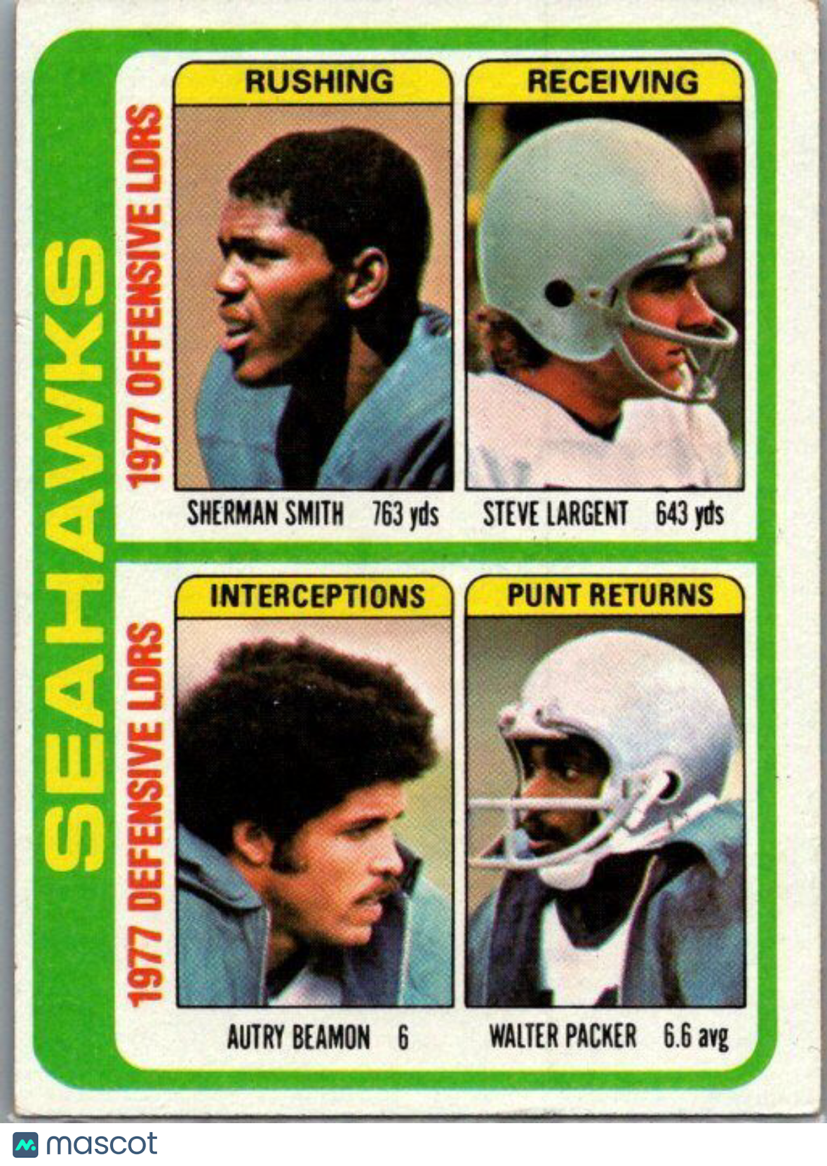 1978 Topps #526 Sherman Smith / Steve Largent / Autry Beamon / Walter Packer