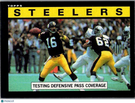 1985 Topps #351 Steelers Team Leaders (Testing Defensive Pass Coverage)