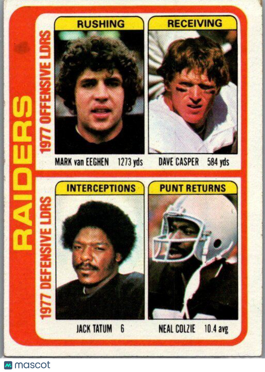 1978 Topps #520 Mark van Eeghen / Dave Casper / Jack Tatum / Neal Colzie