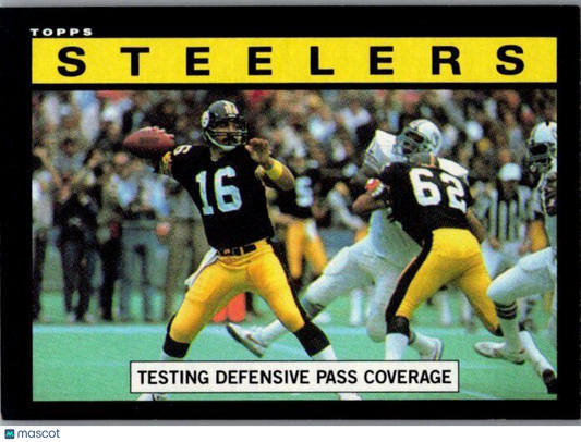 1985 Topps #351 Steelers Team Leaders (Testing Defensive Pass Coverage)