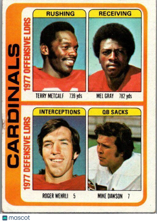 1978 Topps #523 Terry Metcalf / Mel Gray / Roger Wehrli / Mike Dawson