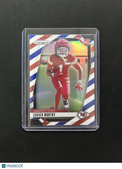 2024 Panini Prizm Red White and Blue #399 Xavier Worthy RC