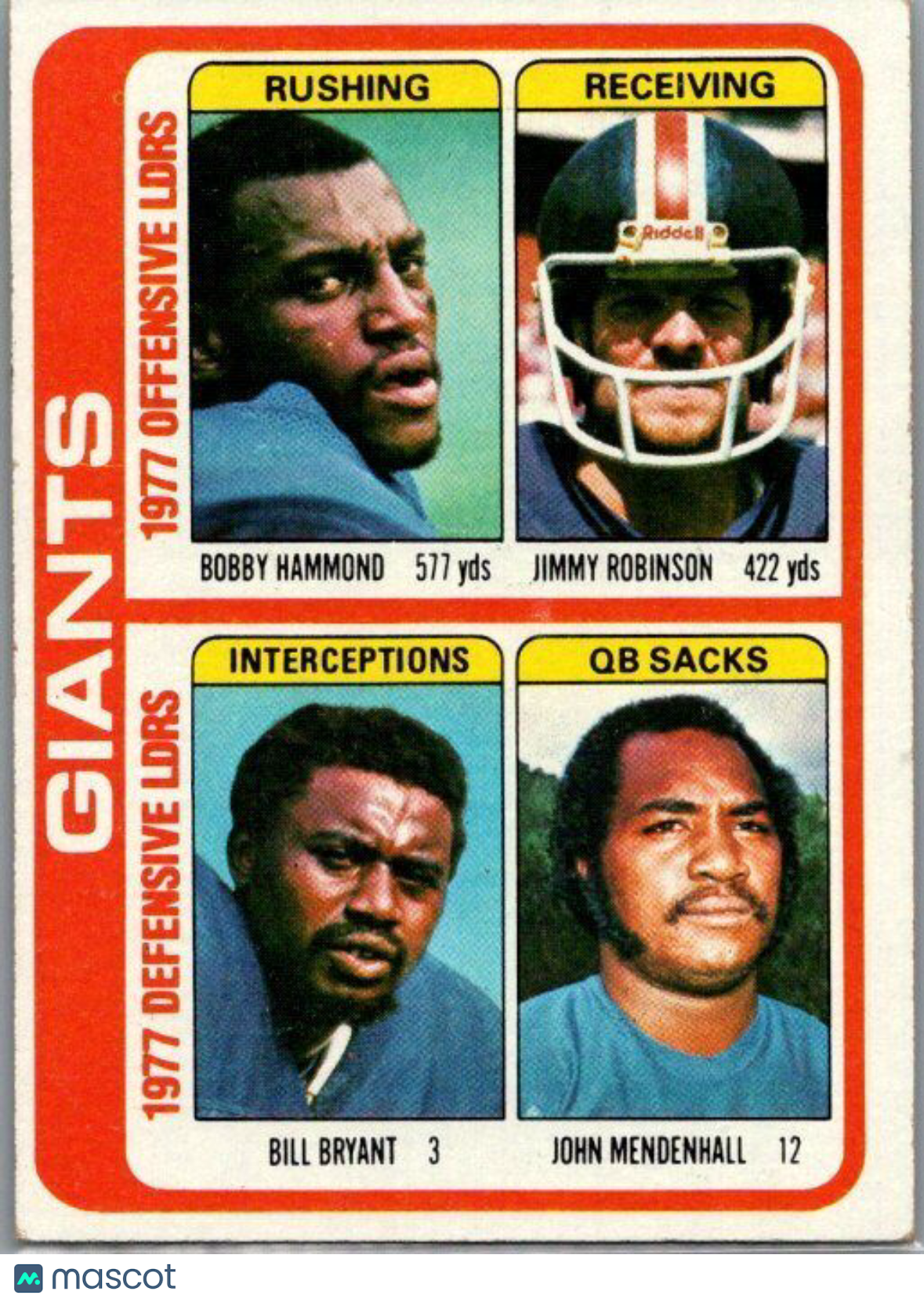 1978 Topps #518 Bobby Hammond / Jimmy Robinson / Bill Bryant / John Mendenhall