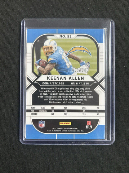 2021 Panini Obsidian Electric Etch Purple #53 Keenan Allen /100