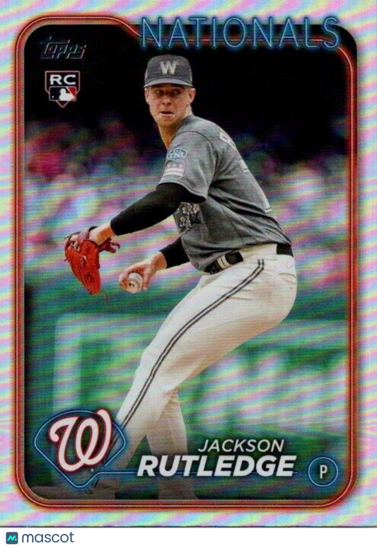 2024 Topps Series 2 - #503 Jackson Rutledge (RC) Rainbow Foil