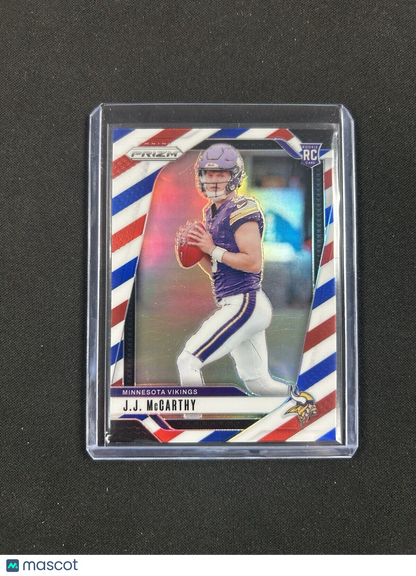 2024 Panini Prizm Red White and Blue #400 JJ McCarthy RC