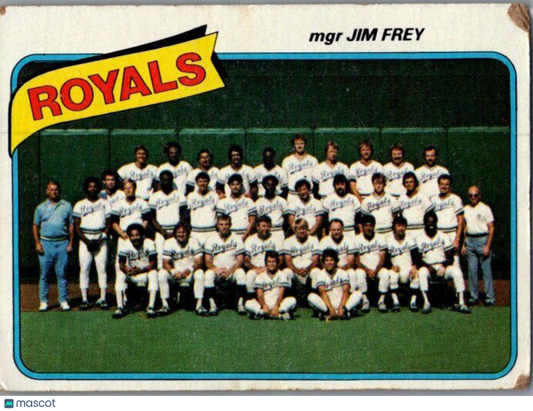 1980 Topps #66 Kansas City Royals / Jim Frey TC, MGR, CL